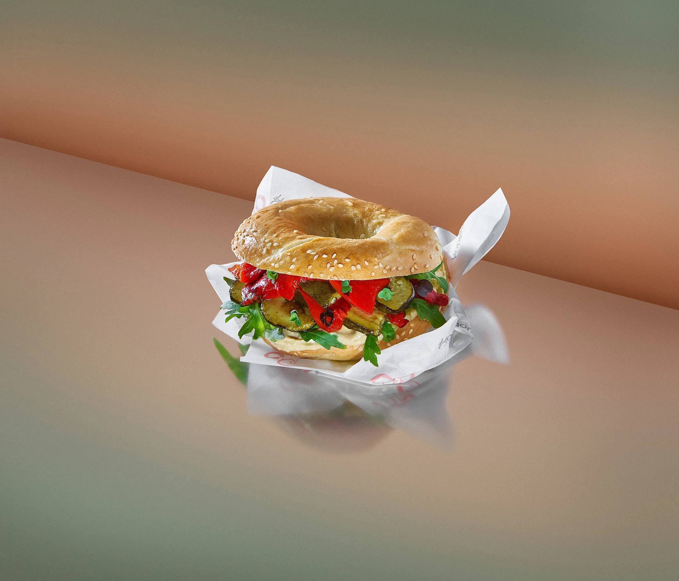 Bagels styled for a menu